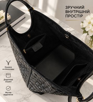 Картинка с Женская сумка Плетена 1072 Черная